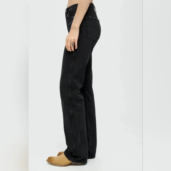 NWT Re/Done Classic Black 90s High Rise Loose Relaxed Straight Fit Jeans Size 27